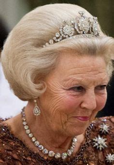 HM Queen Beatrix of the Netherlands wearing Queen Emma's diamond tiara. She's also wearing a ...