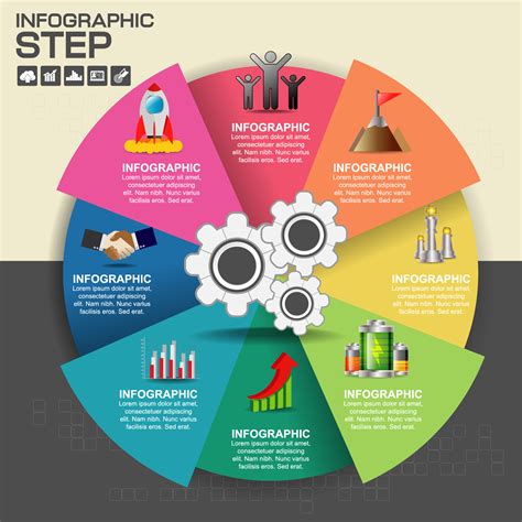 Coolorful pie chart infographics template 1235445 Vector Art at Vecteezy