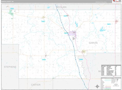 Garvin County, OK Wall Map Premium Style by MarketMAPS