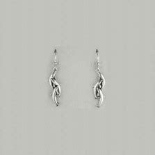 Puffed Dolphin Wire Earrings | Sterling Silver | Kabana