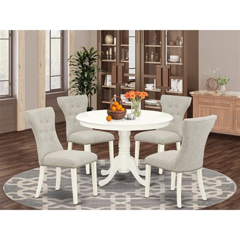 Buy East West Furniture HLGA5-LWH-35 5-Piece small dining table set- 4 ...