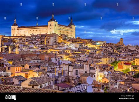 Toledo, Spain town skyline at the Alcazar at dawn Stock Photo - Alamy