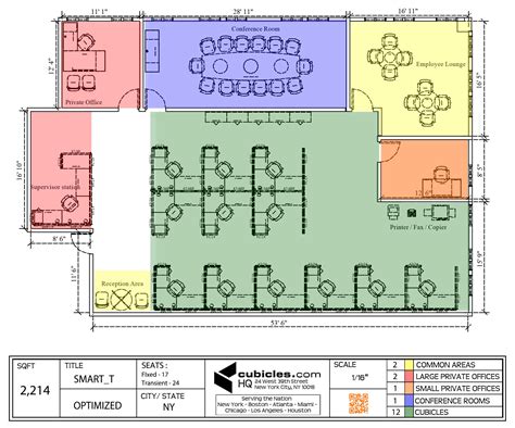 Office floor plan for an office with large meeting room. #cubiclelayout ...