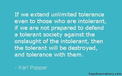 A Quote About the Paradox of Tolerance | Tolerance, Quotes, Paradox