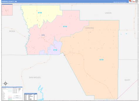 Harding County, NM Wall Map Color Cast Style by MarketMAPS - MapSales