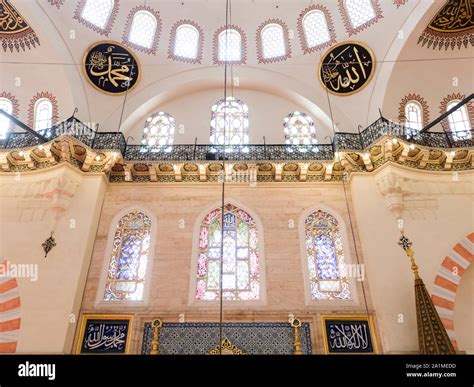 Suleymaniye Mosque interior view Stock Photo - Alamy