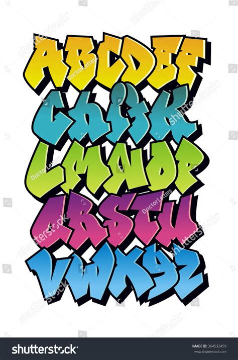 Bright Cartoon Comic Graffiti Font Vector Stock Vector (Royalty Free ...