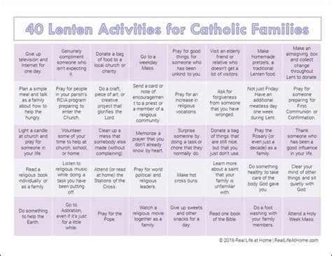 40 Lenten Activities for Catholic Families {Free Printable} | Lenten ...