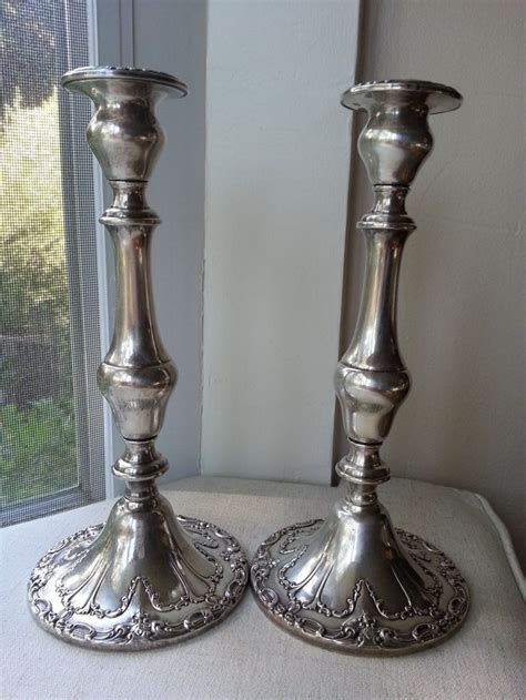 Gorham Sterling Silver Candle Stick Holders Pair, Pattern Chantilly 9.5 ...