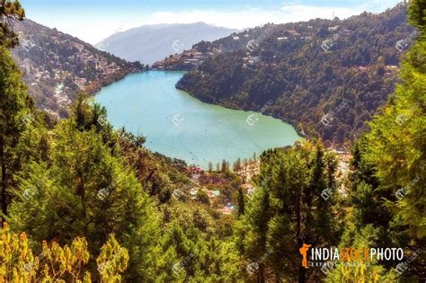 Aerial View Of Nainital Lake With Scenic Landscape At Uttarakhand | India Stock Photo