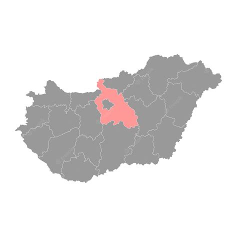 Premium Vector | Pest county map administrative district of hungary ...