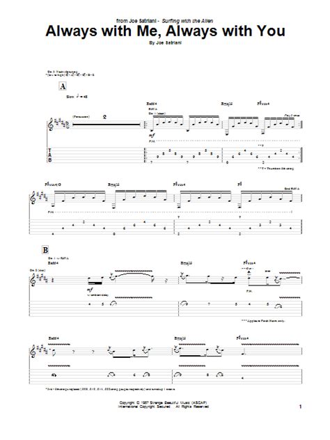 Always With Me, Always With You by Joe Satriani - Guitar Tab - Guitar ...