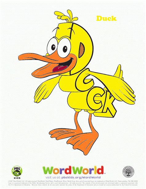 Duck from WordWorld colored by MelissaFrogFan on DeviantArt