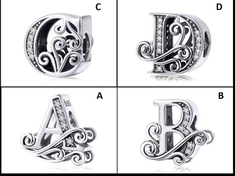 Pandora Charms Alphabet Letter Charms for Bracelet 925 | Etsy