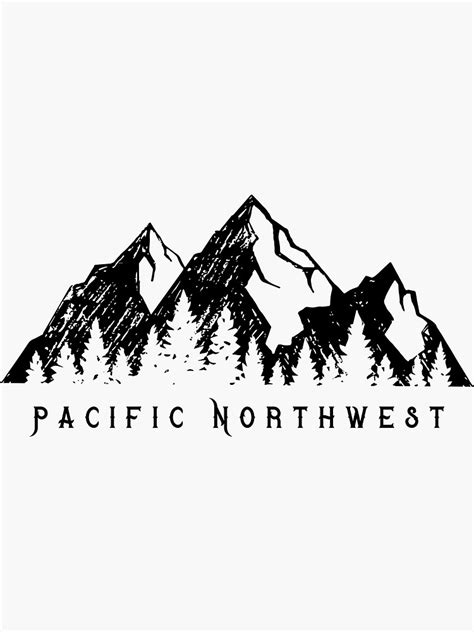 pine trees camping pacific northwest printable cut files silhouette ...