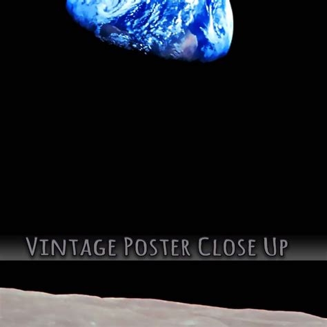 Earthrise Poster, Famous Photo Print From 1968, Shot From the Moon, Beginning the Environmental ...