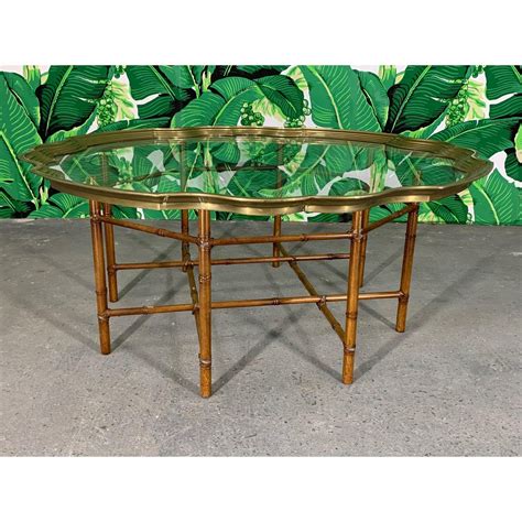 Faux Bamboo Coffee Table With Brass and Glass Top | Chairish | Bamboo coffee table, Faux bamboo ...