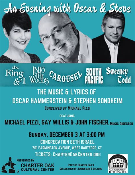 AN EVENING WITH OSCAR & STEVE: The Music of Hammerstein & Sondheim, Congregation Beth Israel ...