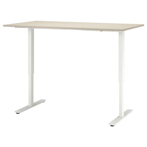 TROTTEN desk sit/stand, beige/white, 160x80 cm (63x311/2") - IKEA