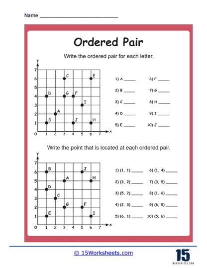 Ordered Pairs Worksheets - 15 Worksheets.com