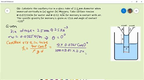 Numerical: Capillary Rise or fall due to surface tension || Hindi & English || Properties of ...