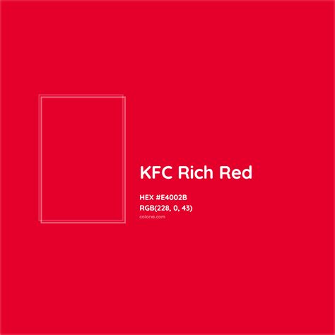 About KFC Rich Red Color - Color codes, similar colors and paints - colorxs.com