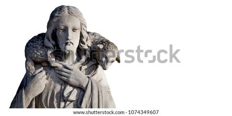 Ancient Statue Jesus Christ Good Shepherd Stock Photo (Edit Now) 1074349607