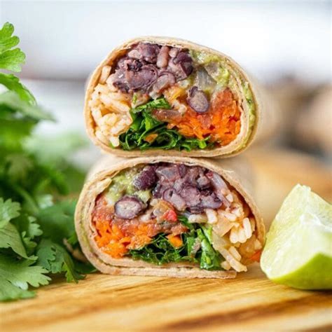 Vegan Black Bean Burritos - Running on Real Food