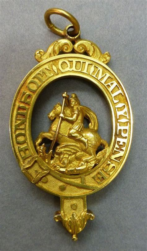 Badge of The Order of the Garter, with St. George and dragon, 1801-1825, 53 x 30mm. Obv. Royal ...