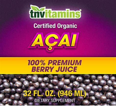 Acai Berry Juice | 100% Certified Organic by TNVitamins | 32 oz - Buy ...