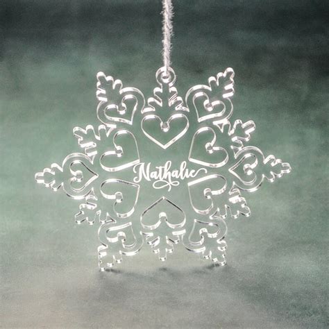 PERSONALIZED ACRYLIC SNOWFLAKE Ornaments // Custom Name - Etsy