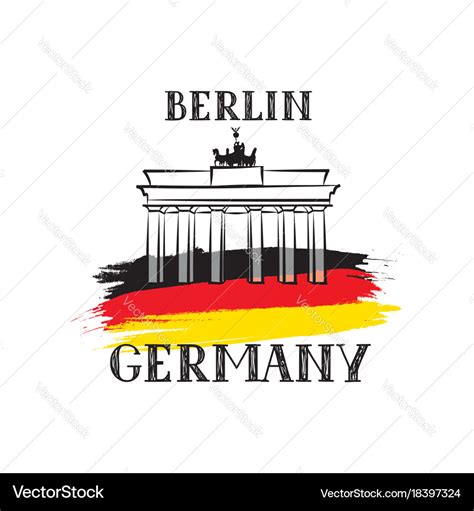 Tavel berlin germany sign german flag brandenburg Vector Image