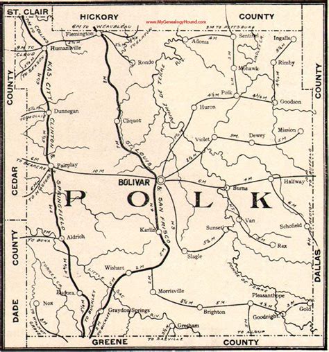 Polk County, Missouri 1904 Map | Missouri, County map, Old maps