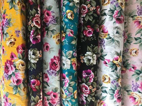 Cotton Flower pattern fabric Floral Pattern Supply fabric | Etsy