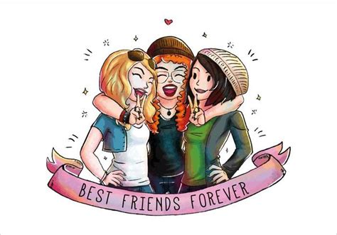 Three Cute Happy Friends Together Vector | Best friends forever images, Friend cartoon, Happy ...