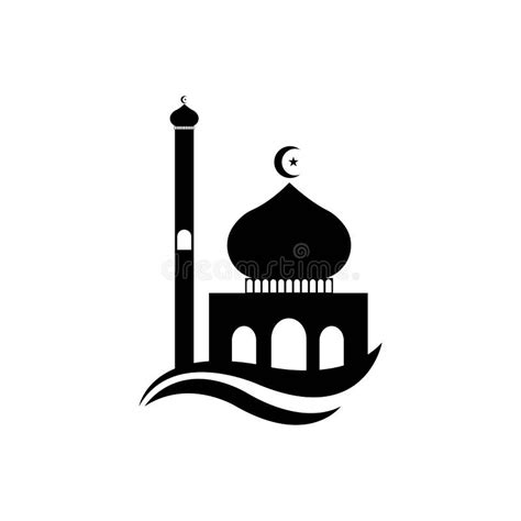 Islamic Silhouette Mosque Illustration Template Stock Vector ...