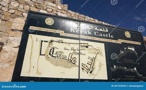 Map of Kerak Castle in Jordan. Editorial Stock Image - Image of travel ...