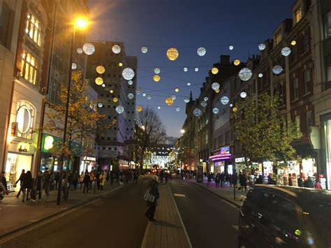 The Christmas Lights in Oxford Street Central London England on ...