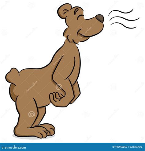 Sniffing cartoon bear stock vector. Illustration of grizzly - 108950269