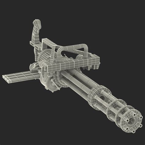 3d minigun modeled realistic model