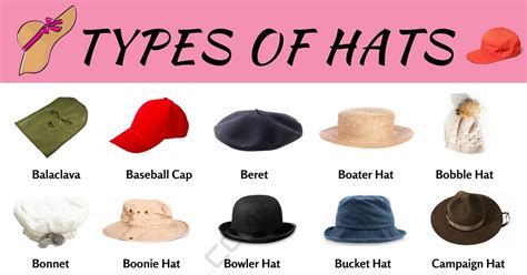 Types of Hats | 55 Different Hat Styles for Men and Women • 7ESL