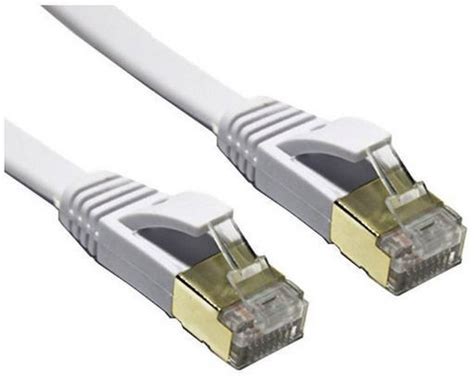 15m CAT 7 Flat Shielded Ethernet Cable - White