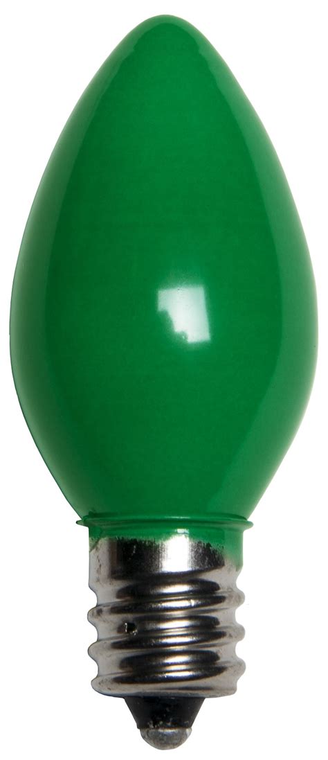 C7 Christmas Light Bulb - C7 Green Christmas Light Bulbs, Opaque