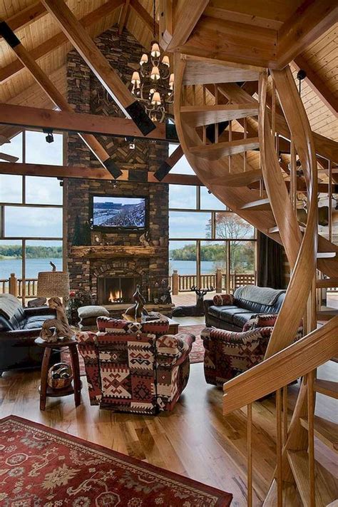 50 Incredible Log Cabin Homes Modern Design Ideas (52 | Cabin interior design, Log home interior ...