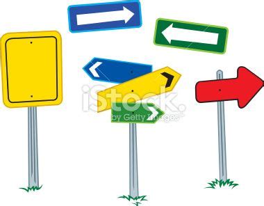 Road Signs. Cartoon illustrations of directional Traffic Road Signs ...