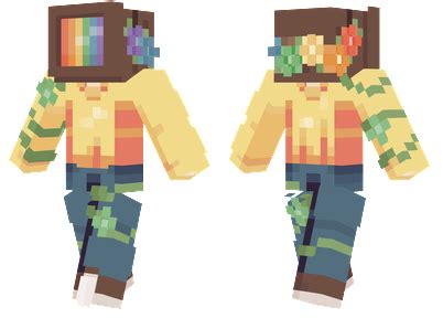 Floral TV Head | Minecraft Skins