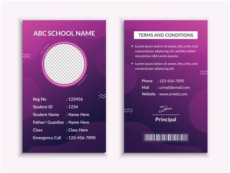 School id card template and vatical college student identity card design layout 14579422 Vector ...