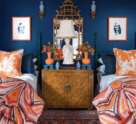 parker kennedy house beautiful bedroom blue and orange in 2023 | Beautiful bedrooms, Dresser ...