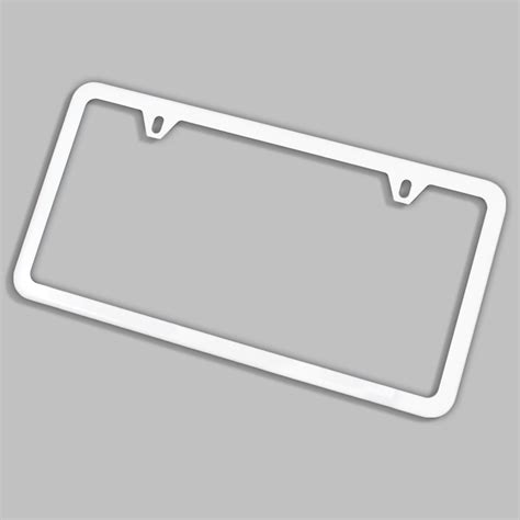 Powder Coated Matte White Stainless Steel License Plate Frame