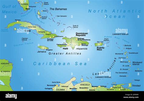 Greater Antilles Political Map